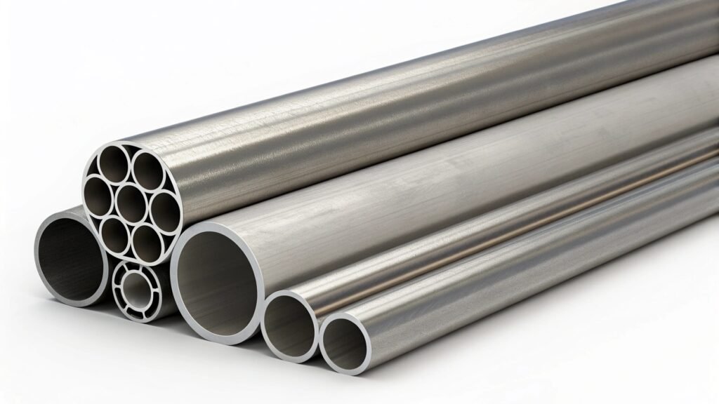 A diagram showing the cross-section of a seamless tube versus a tube with a visible weld seam.